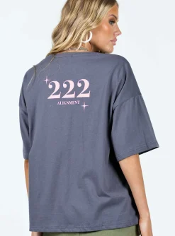 Princess Polly 222 Alignment Oversized Tee  Slate Discount