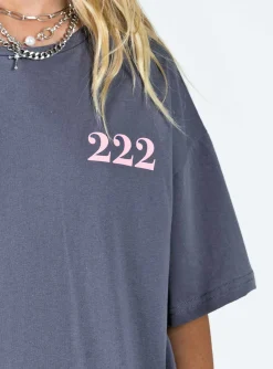 Princess Polly 222 Alignment Oversized Tee  Slate Discount