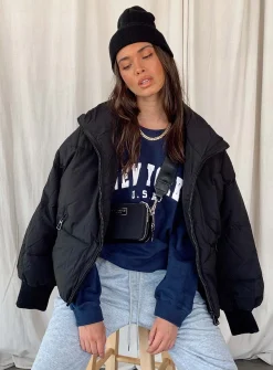 Princess Polly Abe Puffer Jacket  Black Best
