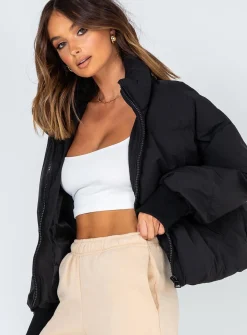Princess Polly Abe Puffer Jacket  Black Best