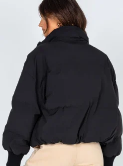 Princess Polly Abe Puffer Jacket  Black Best