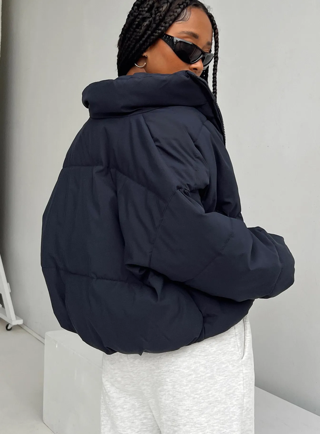 Princess Polly Abe Puffer Jacket Navy New