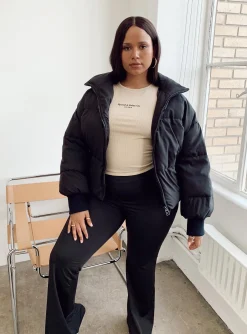 Princess Polly Abe Puffer Jacketcurve   Black Best Sale