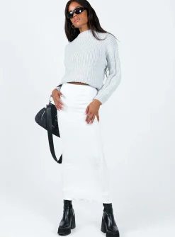 Princess Polly Abercairn Knit Maxi Skirt  White Best Sale