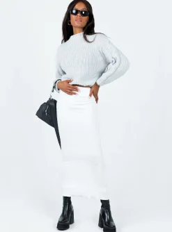 Princess Polly Abercairn Knit Maxi Skirt  White Best Sale
