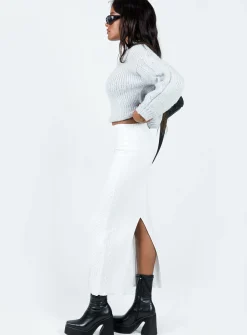 Princess Polly Abercairn Knit Maxi Skirt  White Best Sale