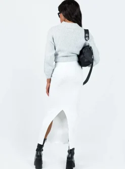 Princess Polly Abercairn Knit Maxi Skirt  White Best Sale
