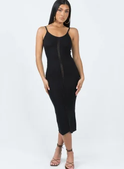 Princess Polly Abigail Midi Dress  Black Discount