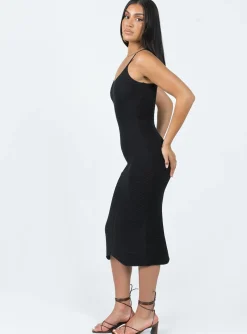 Princess Polly Abigail Midi Dress  Black Discount
