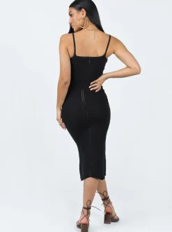 Princess Polly Abigail Midi Dress  Black Discount