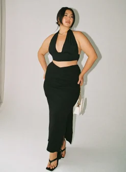 Princess Polly Abigail Midi Skirtcurve   Black Clearance