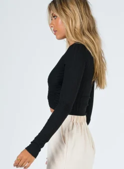 Princess Polly Abigal Top   Black New