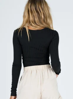 Princess Polly Abigal Top   Black New