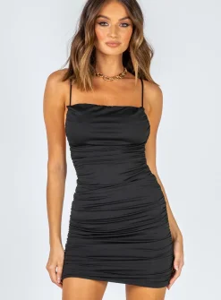 Princess Polly Absent Mini Dress  Black Sale