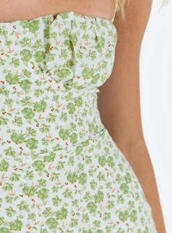 Princess Polly Acer Mini Dress  Green Floral Best