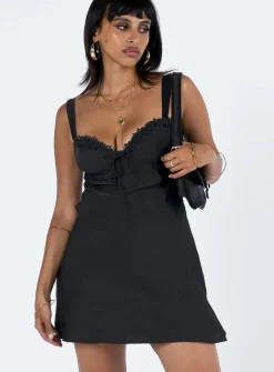 Princess Polly Acklin Mini Dress  Black Sale