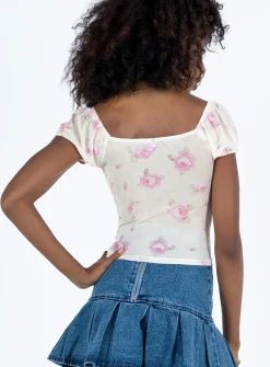 Princess Polly Addai Top  Cream / Floral Online