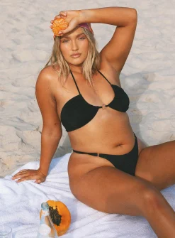 Princess Polly Addison Bikini Top  Black Cheap