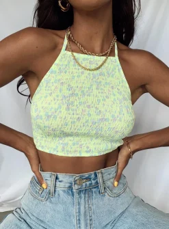Princess Polly Adia Top  Yellow Cheap
