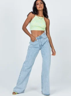 Princess Polly Adia Top  Yellow Cheap