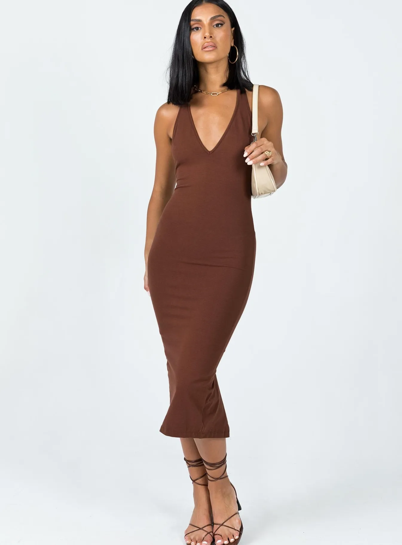 Princess Polly Aditya Midi Dress Brown Best