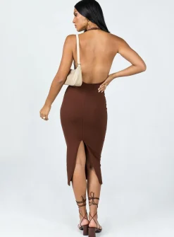Princess Polly Aditya Midi Dress Brown Best