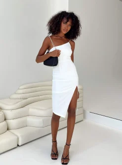 Princess Polly Aero Midi Dress  White Clearance