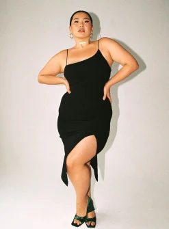 Princess Polly Aero Midi Dress Curve   Black Outlet