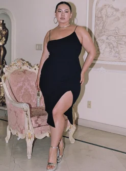Princess Polly Aero Midi Dress Curve   Black Outlet