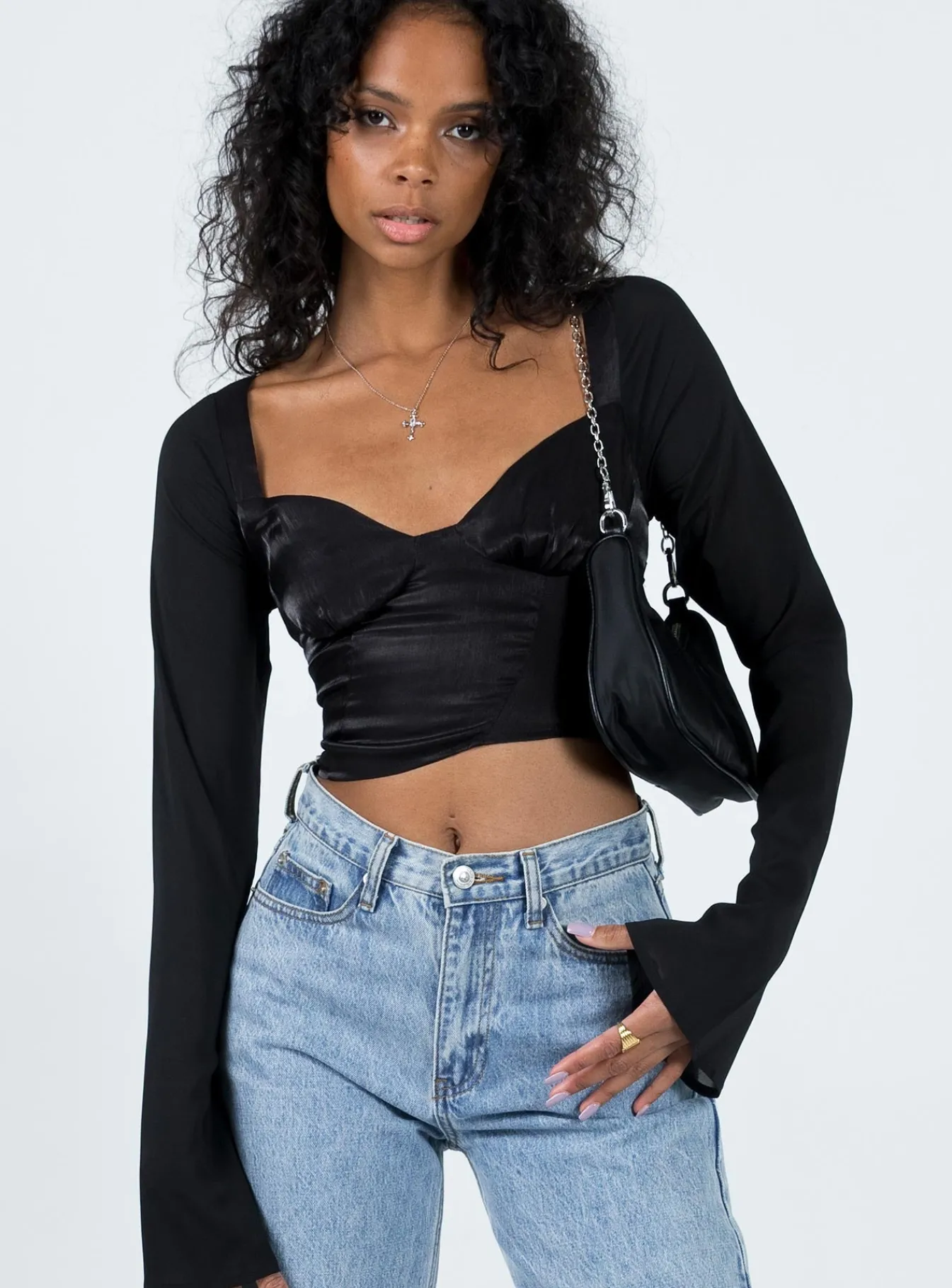 Princess Polly Afflect Long Sleeve Top Black Flash Sale