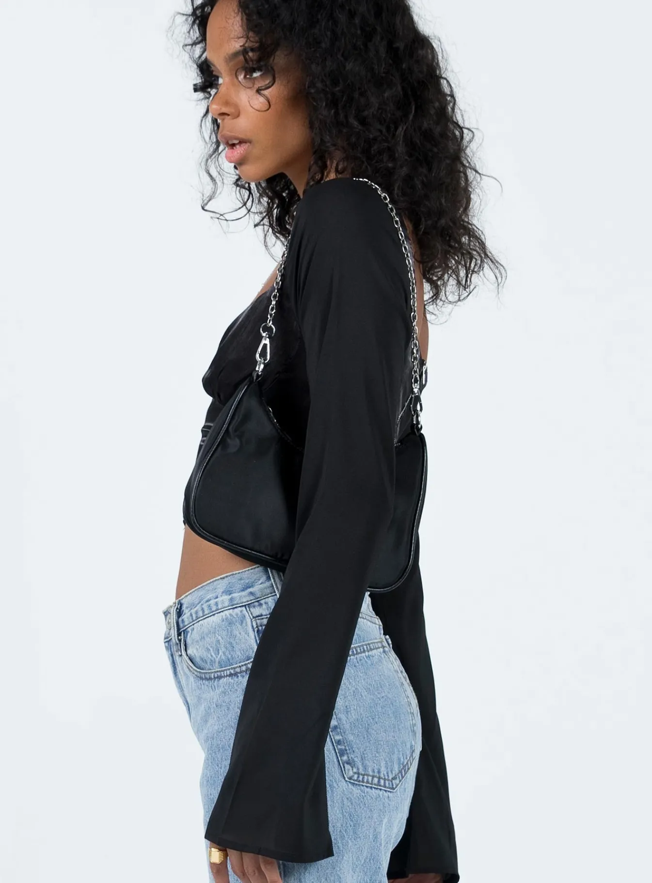Princess Polly Afflect Long Sleeve Top Black Flash Sale