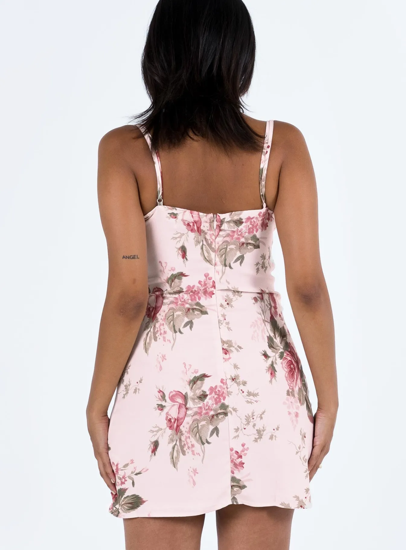 Princess Polly Agnola Lace Trim Mini Dress Pink Multi Sale