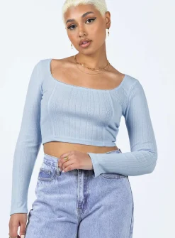 Princess Polly Ajani Long Sleeve Top  Blue Store