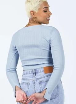 Princess Polly Ajani Long Sleeve Top  Blue Store