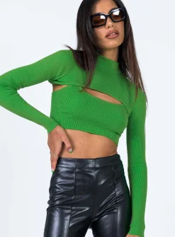 Princess Polly Akira Knit Cardy Set  Green Cheap