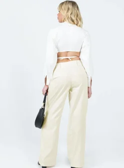 Princess Polly Alaina Pants  Cream New