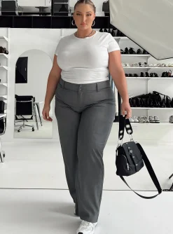 Princess Polly Alaina Pantscurve   Grey Fashion