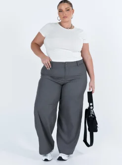 Princess Polly Alaina Pantscurve   Grey Fashion