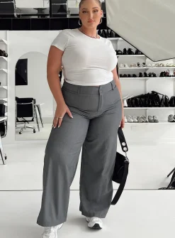 Princess Polly Alaina Pantscurve   Grey Fashion