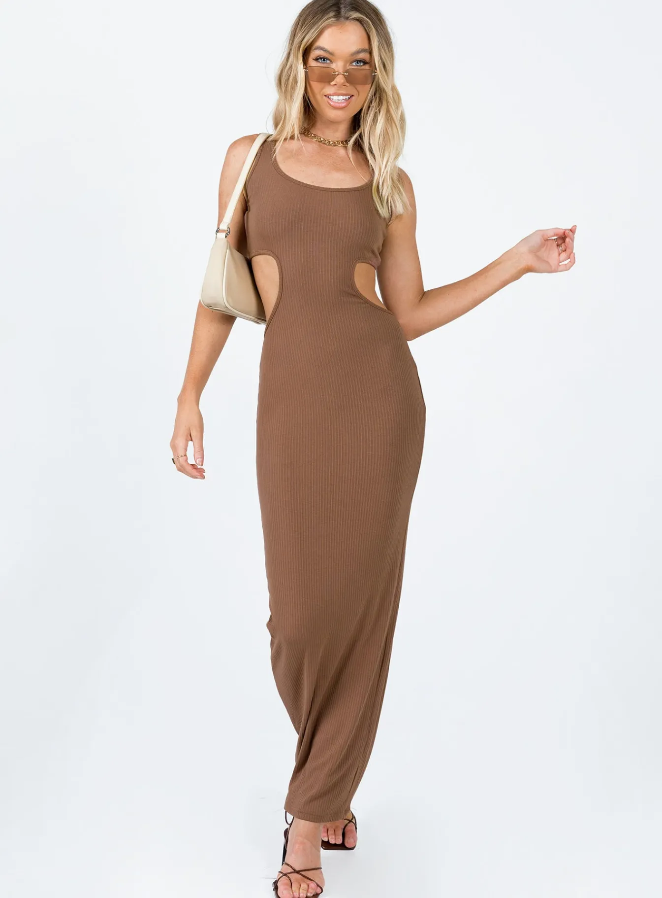 Princess Polly Alaska Maxi Dress Brown Cheap
