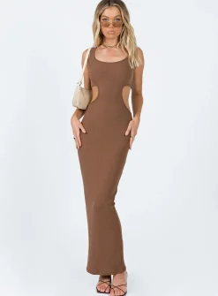 Princess Polly Alaska Maxi Dress  Brown Cheap