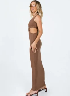 Princess Polly Alaska Maxi Dress Brown Cheap