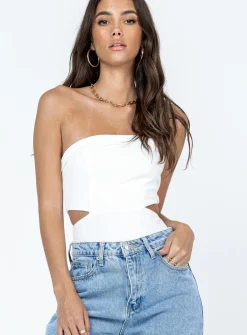 Princess Polly Alaska Strapless Bodysuit  White Best
