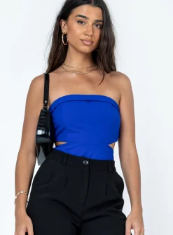 Princess Polly Alaska Strapless Bodysuit  Blue Flash Sale