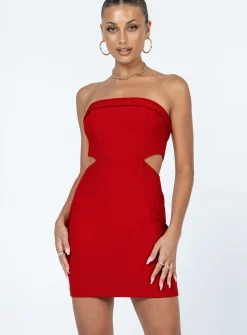 Princess Polly Alaska Strapless Mini Dress  Red Best