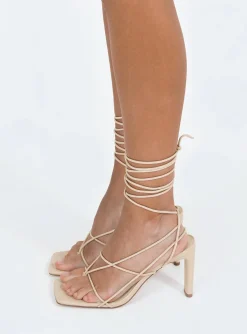 Princess Polly Albert Strappy Heels  Beige Cheap