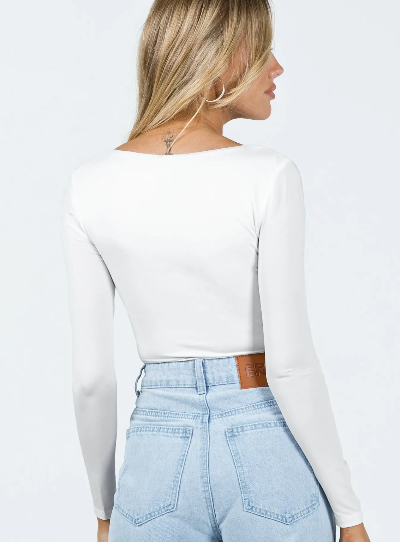 Princess Polly Alberta Long Sleeve Bodysuit White Flash Sale