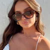 Princess Polly Aldine Sunglasses  Tort Hot