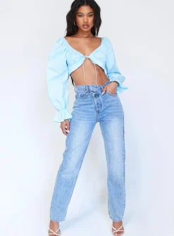 Princess Polly Aldona Long Sleeve Top  Blue Online