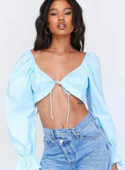 Princess Polly Aldona Long Sleeve Top  Blue Online